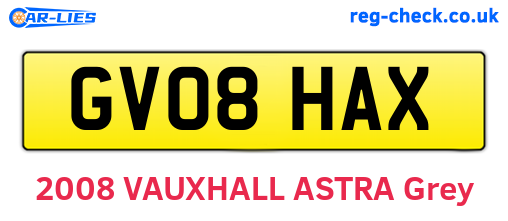 GV08HAX are the vehicle registration plates.