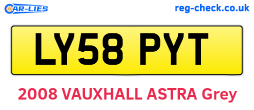LY58PYT are the vehicle registration plates.