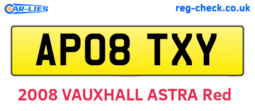 AP08TXY are the vehicle registration plates.