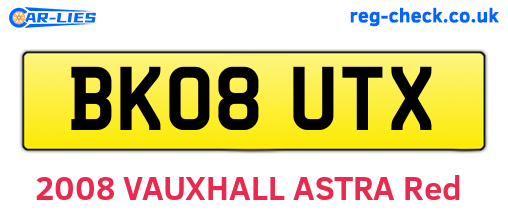 BK08UTX are the vehicle registration plates.