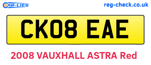 CK08EAE are the vehicle registration plates.