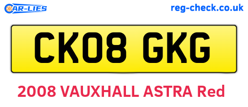 CK08GKG are the vehicle registration plates.