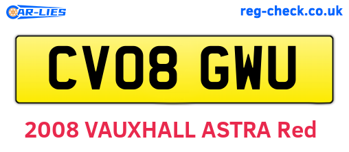 CV08GWU are the vehicle registration plates.