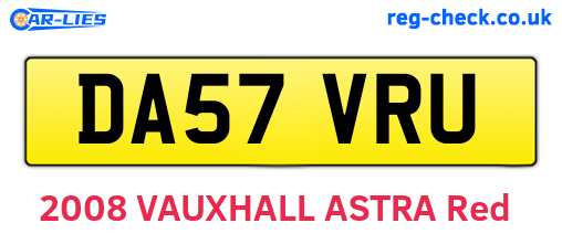 DA57VRU are the vehicle registration plates.