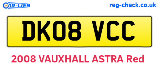 DK08VCC are the vehicle registration plates.