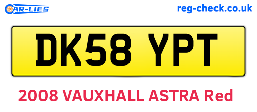 DK58YPT are the vehicle registration plates.