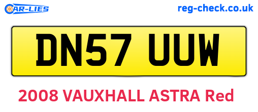 DN57UUW are the vehicle registration plates.