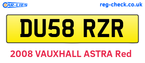 DU58RZR are the vehicle registration plates.