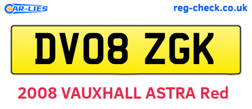 DV08ZGK are the vehicle registration plates.