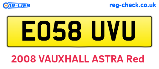 EO58UVU are the vehicle registration plates.