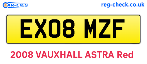 EX08MZF are the vehicle registration plates.