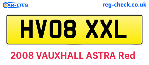 HV08XXL are the vehicle registration plates.