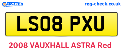 LS08PXU are the vehicle registration plates.