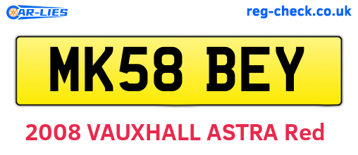 MK58BEY are the vehicle registration plates.