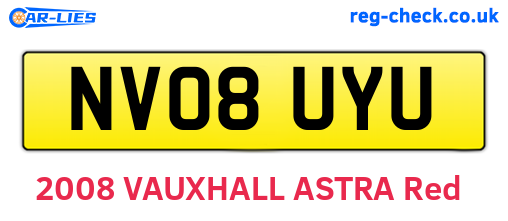 NV08UYU are the vehicle registration plates.