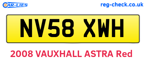 NV58XWH are the vehicle registration plates.