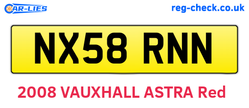 NX58RNN are the vehicle registration plates.