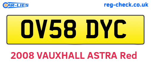 OV58DYC are the vehicle registration plates.
