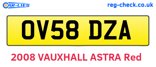OV58DZA are the vehicle registration plates.