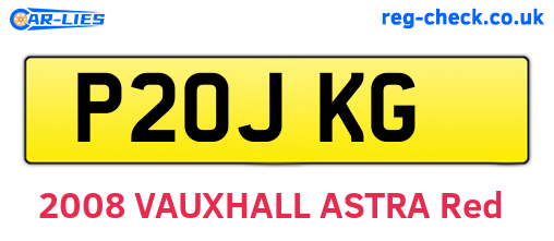 P20JKG are the vehicle registration plates.
