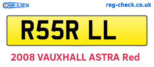 R55RLL are the vehicle registration plates.