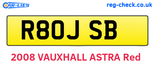 R80JSB are the vehicle registration plates.