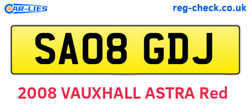 SA08GDJ are the vehicle registration plates.