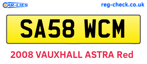 SA58WCM are the vehicle registration plates.