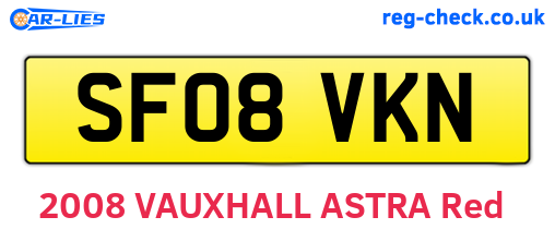 SF08VKN are the vehicle registration plates.