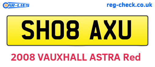 SH08AXU are the vehicle registration plates.