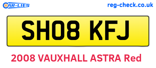 SH08KFJ are the vehicle registration plates.