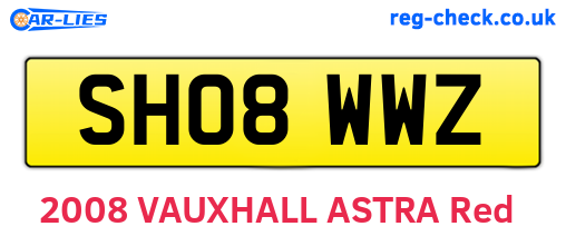 SH08WWZ are the vehicle registration plates.