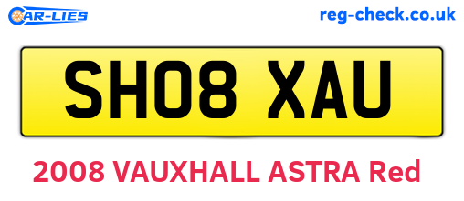 SH08XAU are the vehicle registration plates.