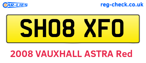 SH08XFO are the vehicle registration plates.