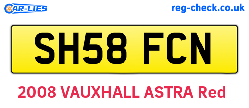 SH58FCN are the vehicle registration plates.
