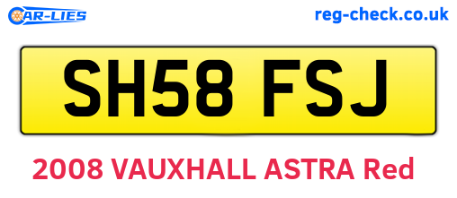 SH58FSJ are the vehicle registration plates.