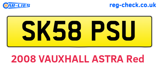 SK58PSU are the vehicle registration plates.