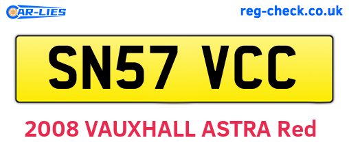 SN57VCC are the vehicle registration plates.