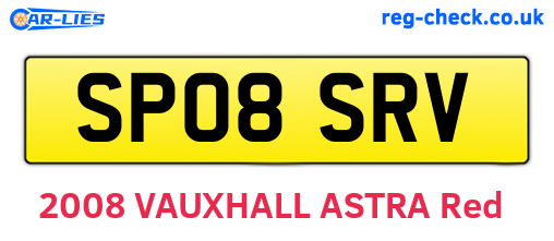 SP08SRV are the vehicle registration plates.