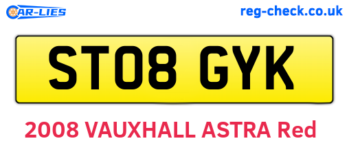ST08GYK are the vehicle registration plates.