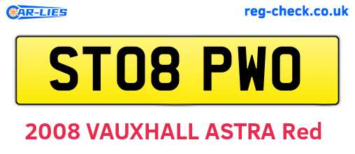 ST08PWO are the vehicle registration plates.