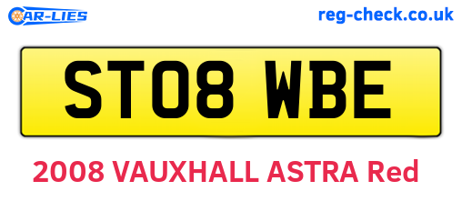 ST08WBE are the vehicle registration plates.