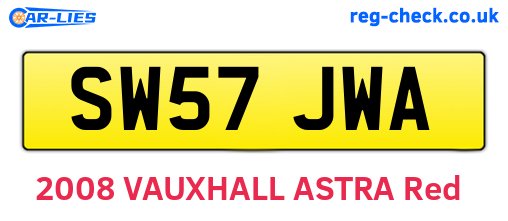 SW57JWA are the vehicle registration plates.