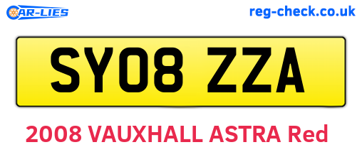 SY08ZZA are the vehicle registration plates.