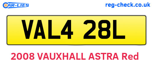 VAL428L are the vehicle registration plates.