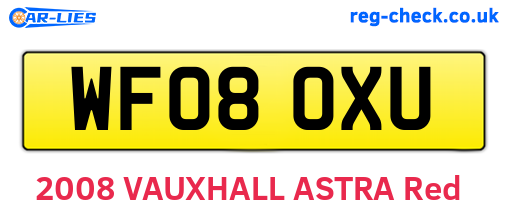 WF08OXU are the vehicle registration plates.