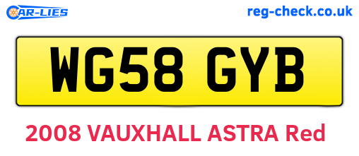 WG58GYB are the vehicle registration plates.
