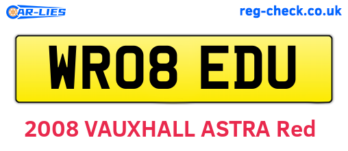 WR08EDU are the vehicle registration plates.