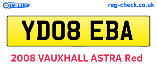 YD08EBA are the vehicle registration plates.