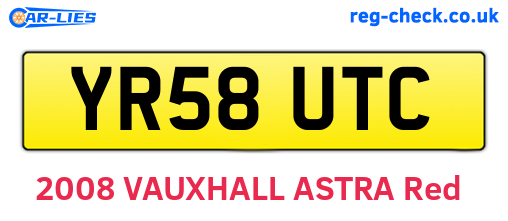 YR58UTC are the vehicle registration plates.